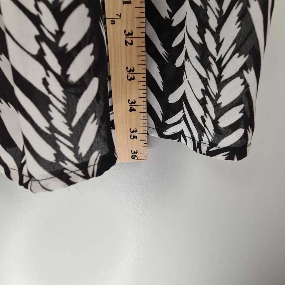 Sunny‎ Taylor Women's Black White 3/4 Sleeve Ruffle Swimsuit Cover 1X Blouse Top - Picture 7 of 8